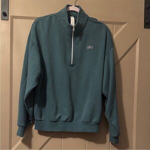 ALO Yoga Womens Zip-Up Sweater in Teal